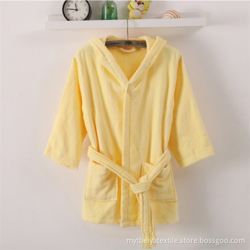 Comfortable Solid Color Cotton Terry/Waffle Baby Bathrobe